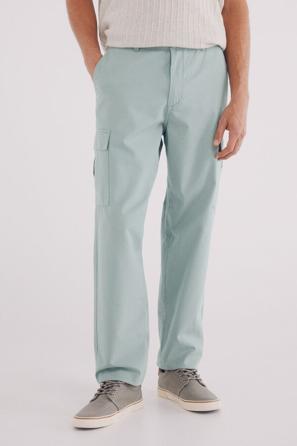 Springfield Calça cargo xadrez verde