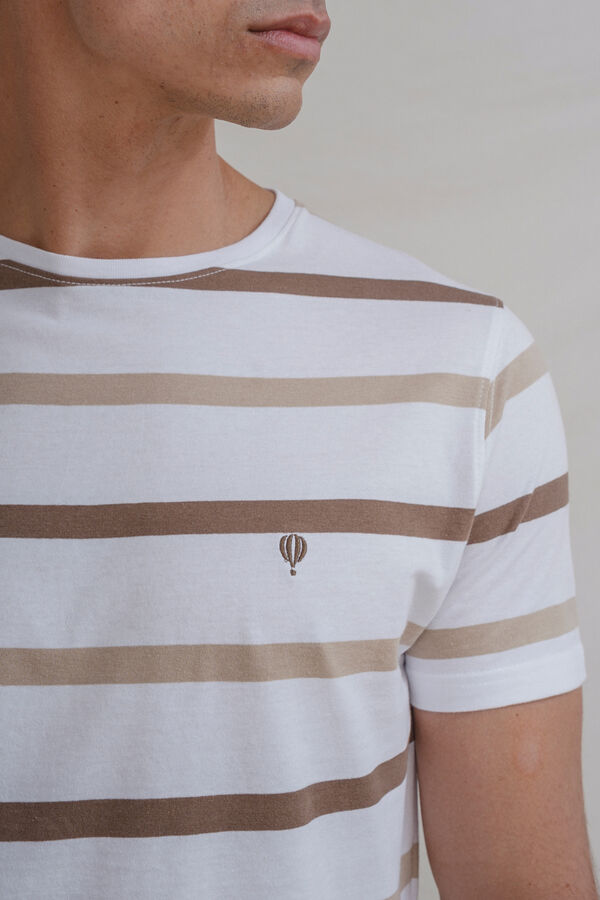 Celopman T-shirt riscas branco