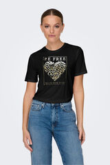 Only T-shirt com desenho frontal  preto