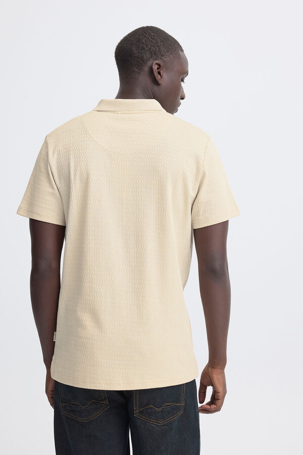Blend Polo de punto con cuello pico beige