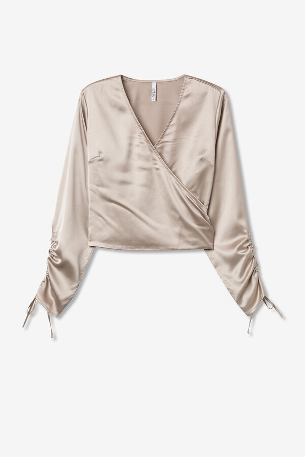 Tiffosi Blusa Cruzada Acetinada preto