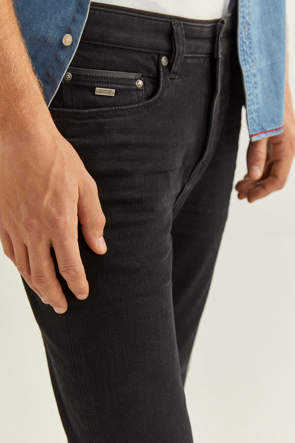 Springfield Jeans slim pretos bi-stretch preto