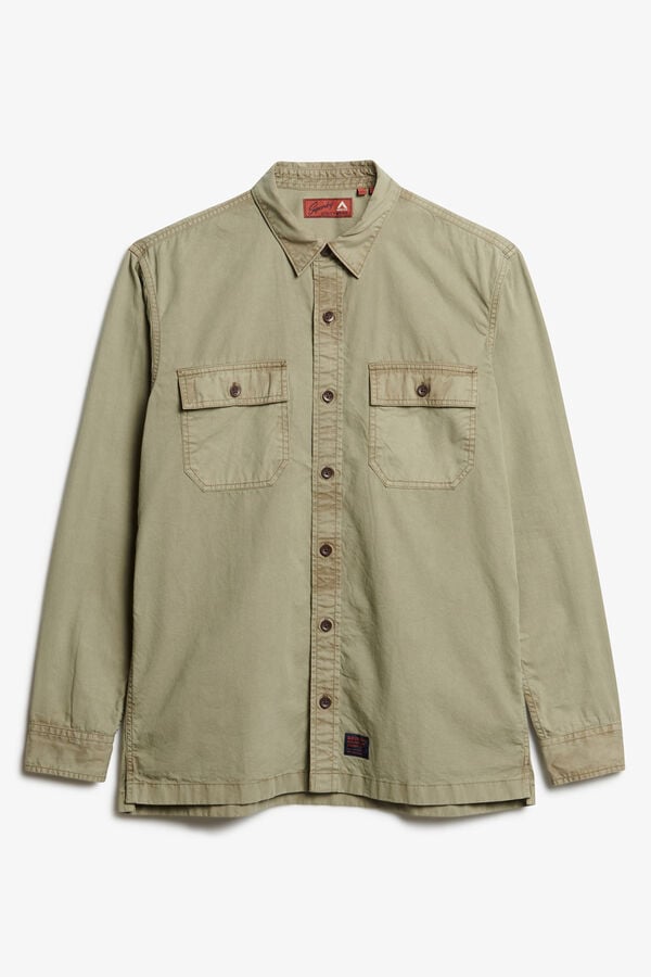 Superdry camisa de manga comprida  bege