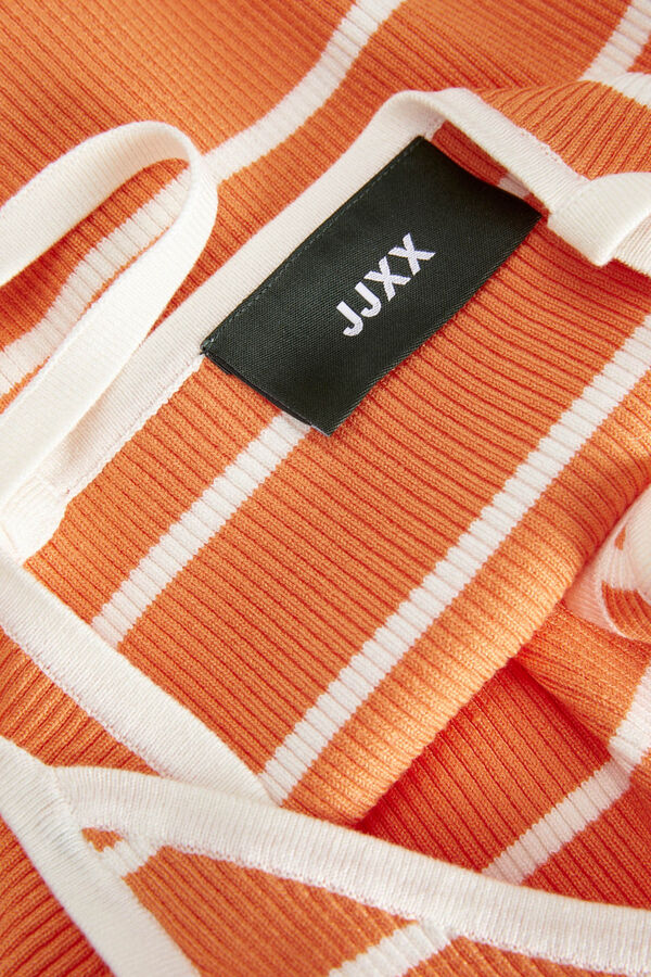 Jack & Jones Top rib de riscas de mulher vermelho