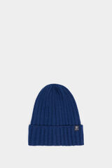 Springfield Gorro beanie básico canalé azul medio