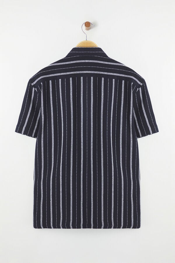 Trendyol Camisa oversize de manga curta azul
