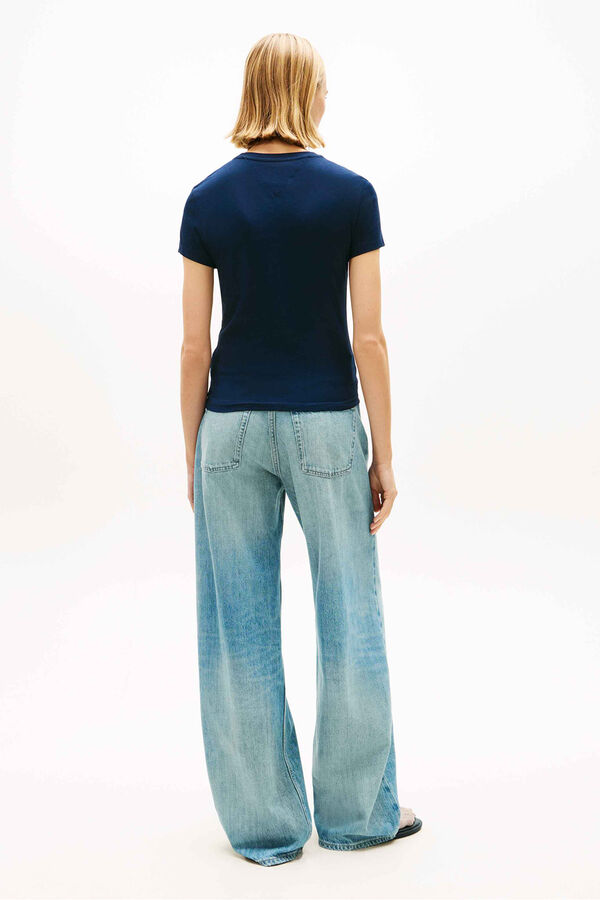 Tommy Jeans T-shirt slim manga curta azul