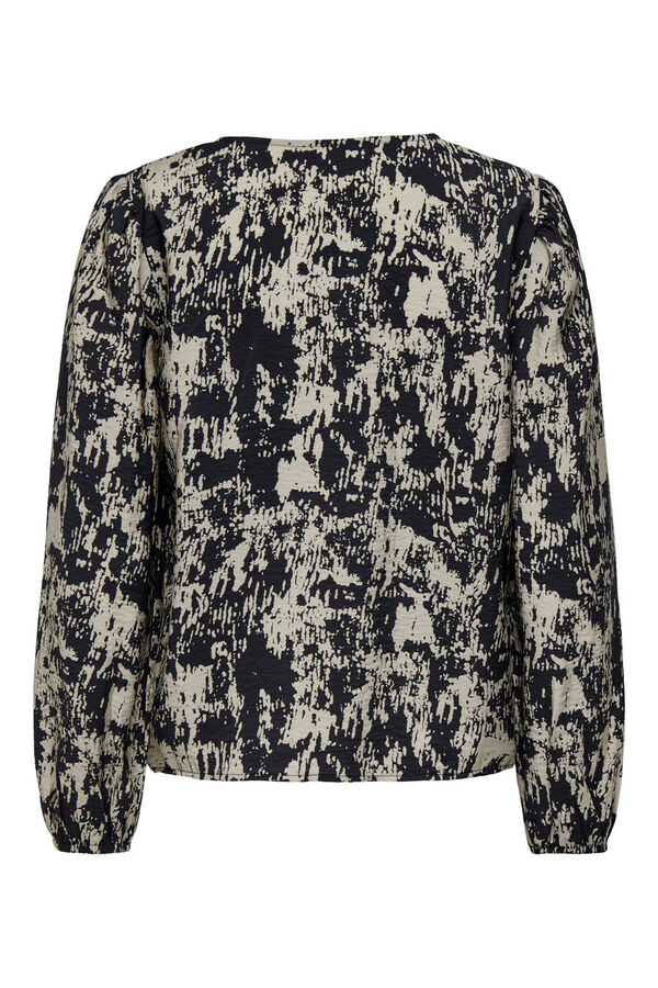 JDY Blusa estampada manga comprida preto