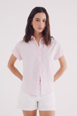 Springfield Camisa oxford leve de manga curta rosa