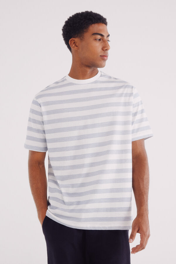 Springfield Camisola microrriscas azul