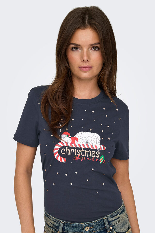 Only Camiseta de Natal azul