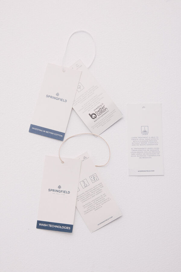 Springfield Bermuda vaquera negro lavada regular fit negro