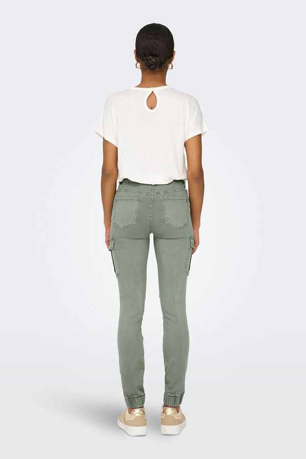 Only Cal&ccedil;as cargo slim fit verde