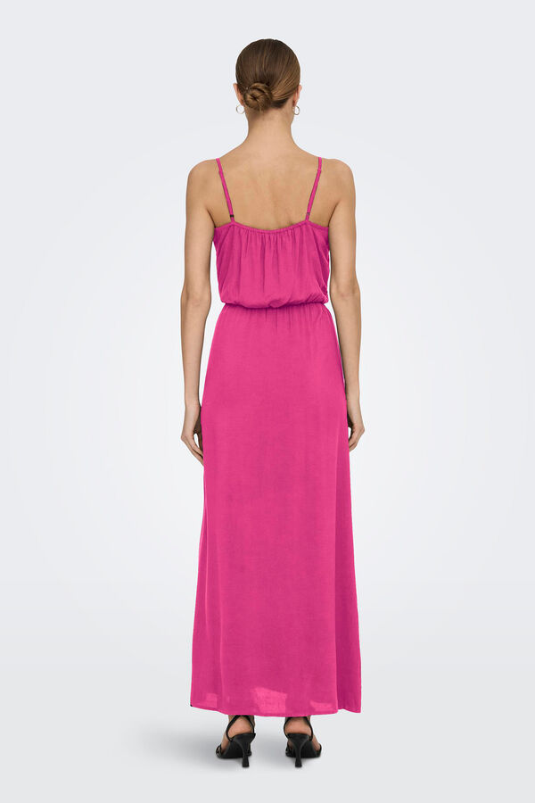 Only Vestido longo com al&ccedil;as ajust&aacute;veis rosa