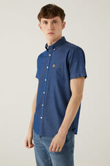 Springfield Camisa manga corta comfort stretch azul medio