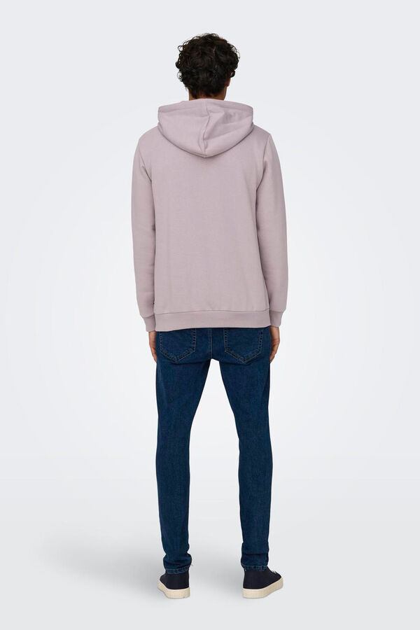 Only & Sons Sweatshirt com capuz de l&atilde; rosa