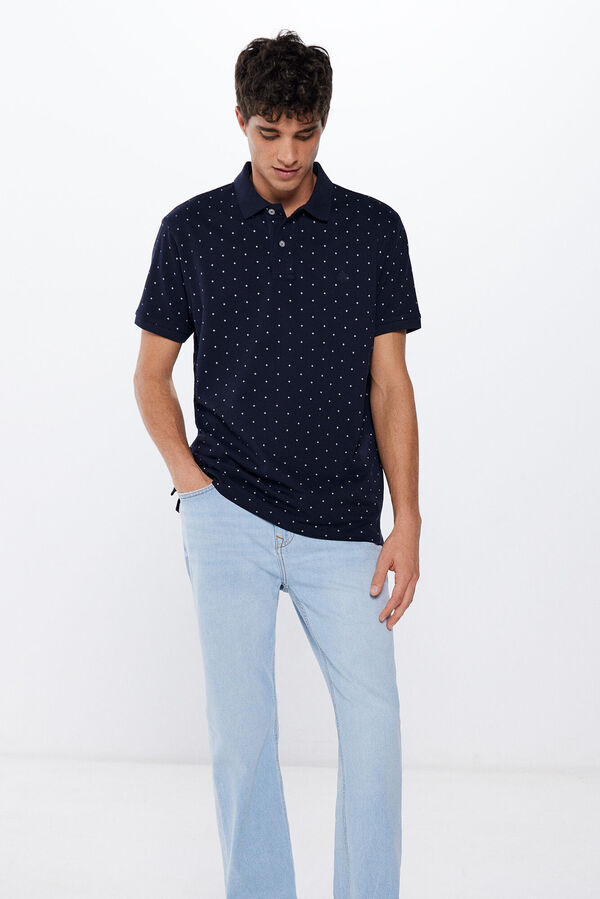Springfield Polo piqu&eacute; estampado regular fit azul