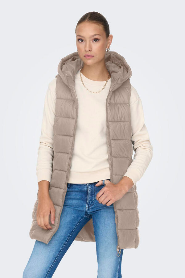 JDY Chaleco acolchado beige