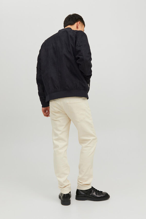 Jack & Jones Chaqueta bomber efecto piel negro