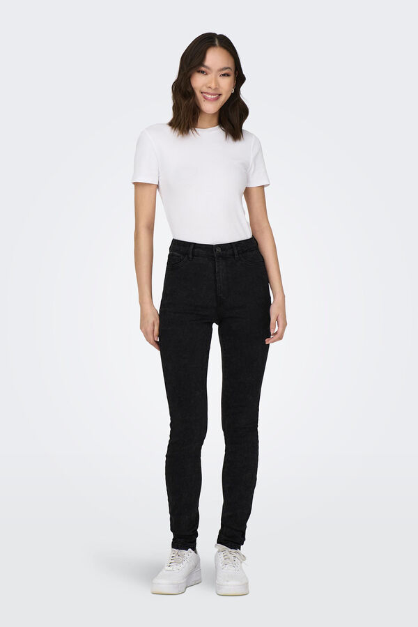 Only Jeans Skinny Tiro Alto negro