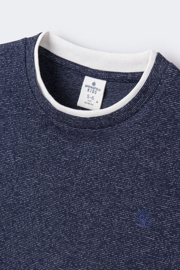 Springfield Kids T-shirt microrrisca menino azul