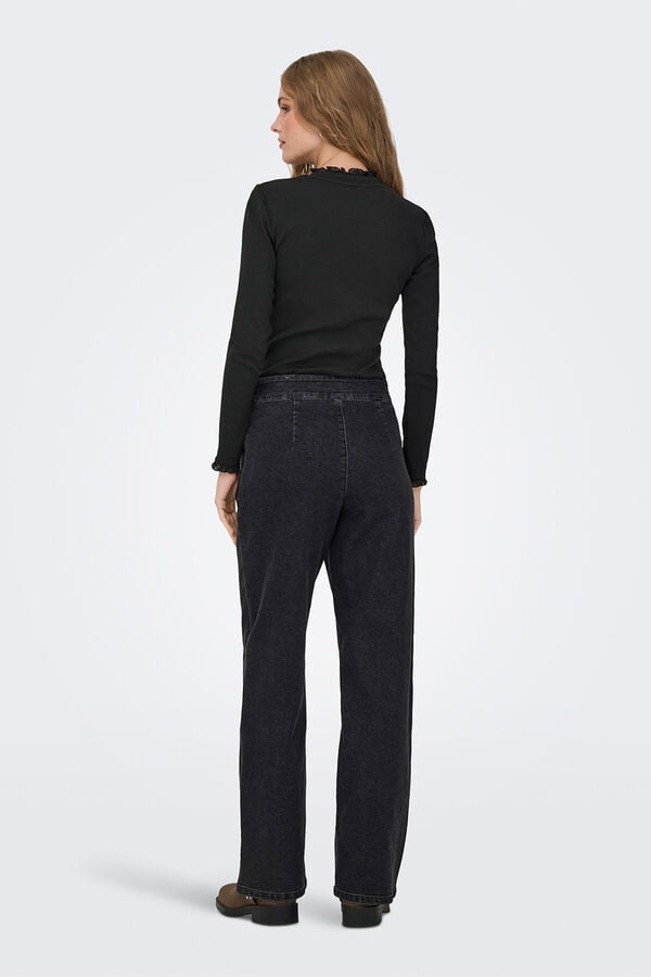 JDY Jeans wideleg tiro alto gris