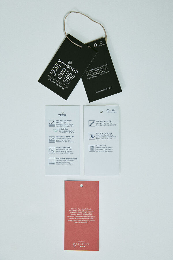 Springfield Parka técnica acolchada pelo negro