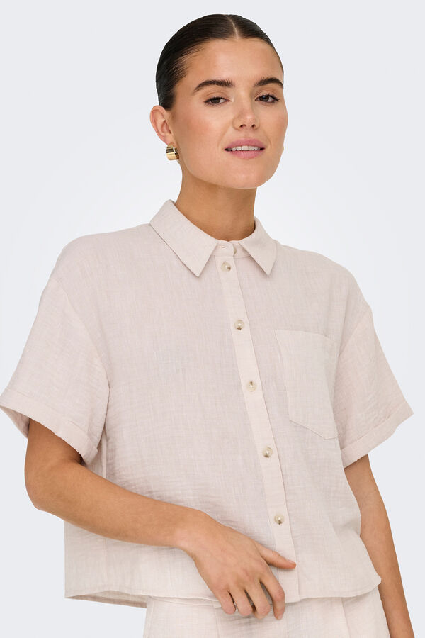 JDY Camisa manga curta bege