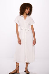 Springfield Vestido camiseiro schiffly branco
