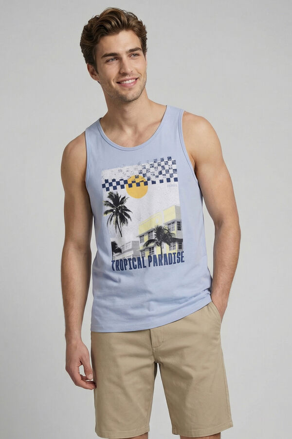 JJ REBEL T-shirt al&ccedil;as estampada azul