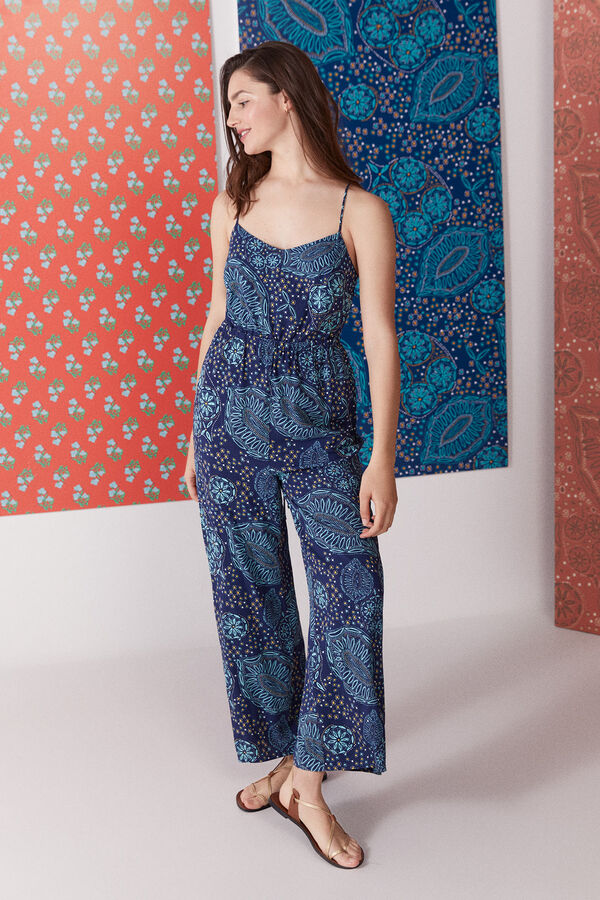 Springfield Long crossed back straps jumpsuit navy
