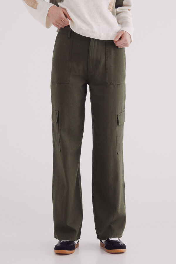 Springfield Pantal&oacute;n cargo ligero kaki