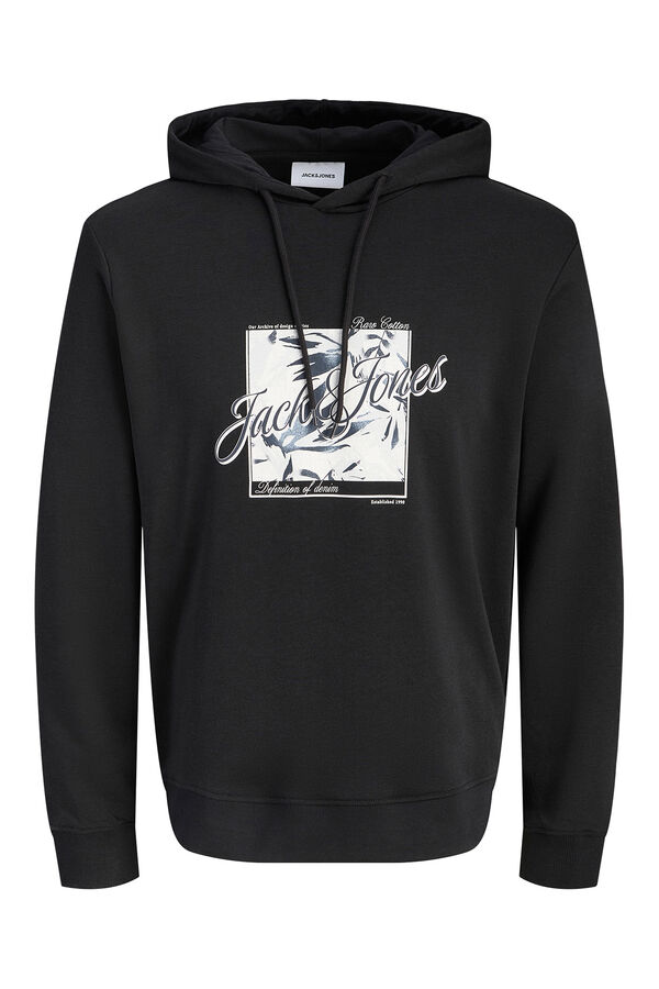 Jack & Jones Sudadera con capucha algod&oacute;n negro