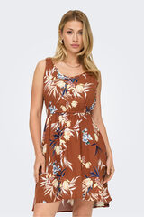 Only Vestido curto de al&ccedil;as castanho