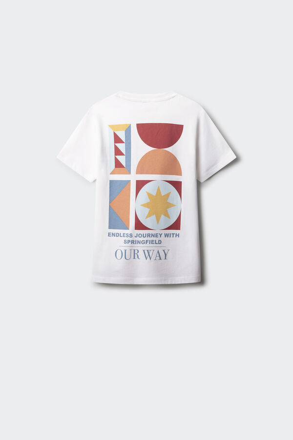 Springfield Kids Camiseta geometrica niño marfil