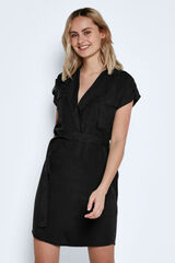 Noisy May Vestido de camisa curta Lyocell preto