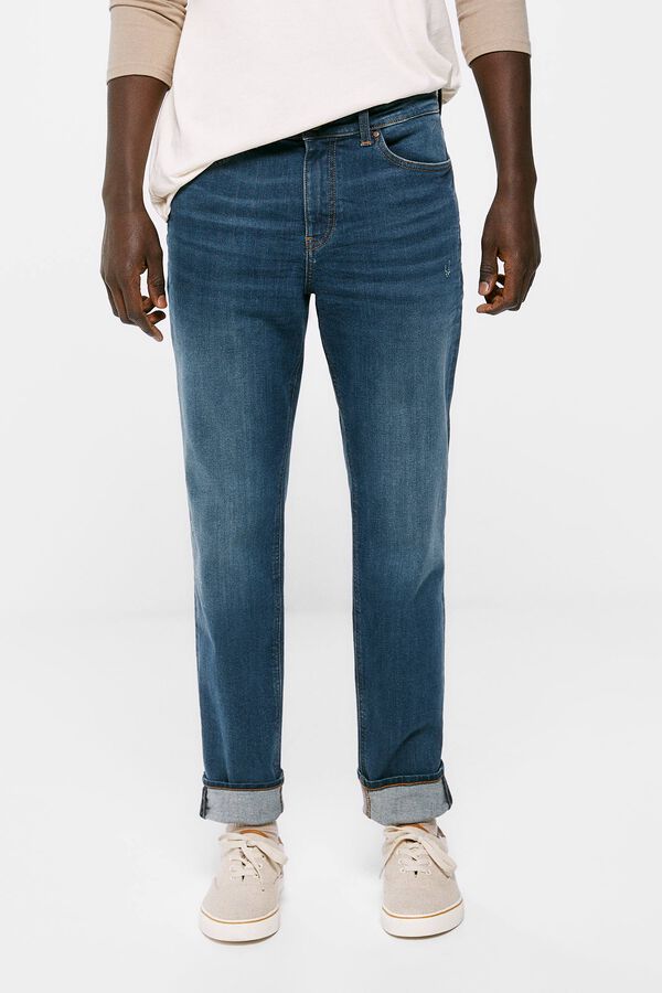Springfield Jeans slim ligero lavado medio oscuro turquesa