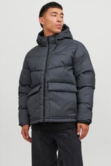 Jack & Jones Casaco acolchoado tipo puffer com capuz cinzento
