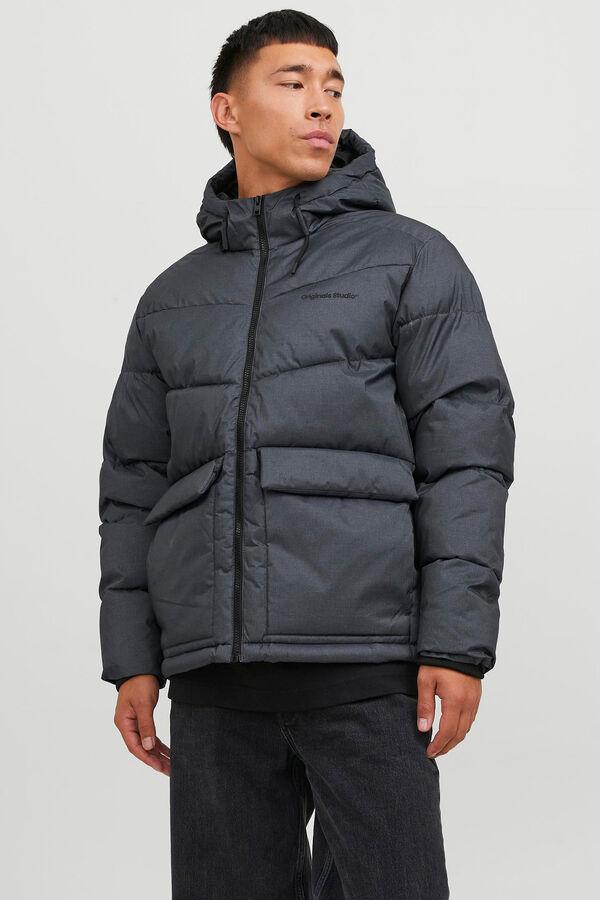Jack & Jones Casaco acolchoado tipo puffer com capuz cinzento