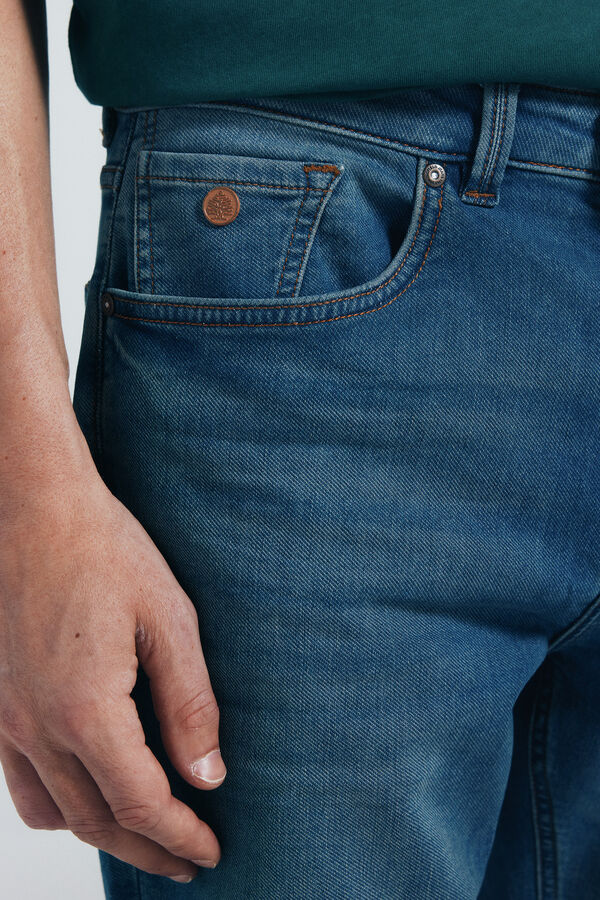 Springfield Cal&ccedil;a jeans slim fit de malha denim azul