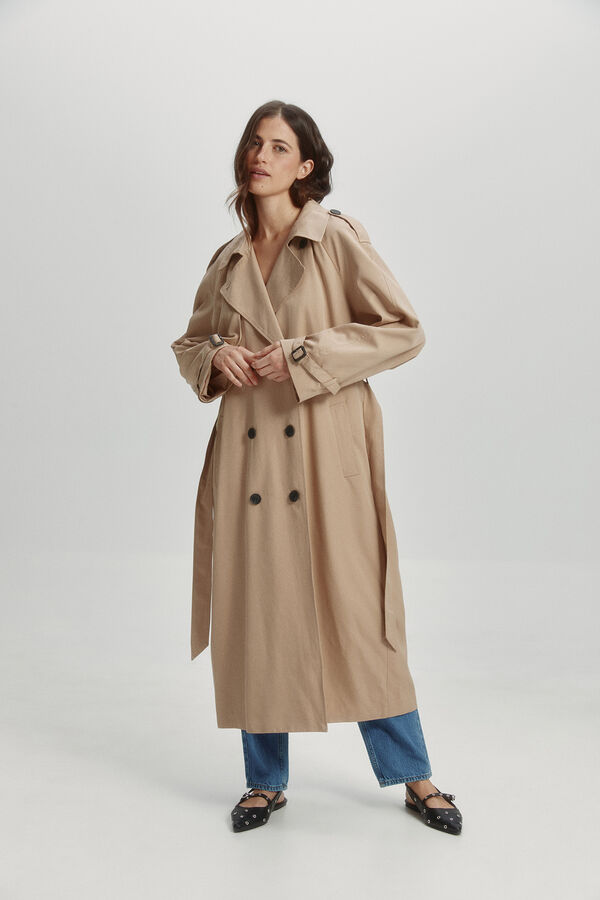 Only Parka larga entretiempo tostado