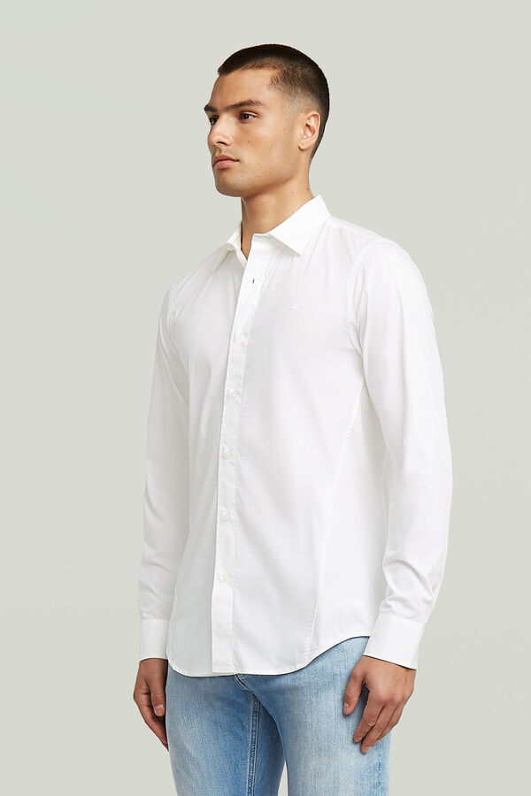 G-STAR Camisa entallada de manga larga blanco