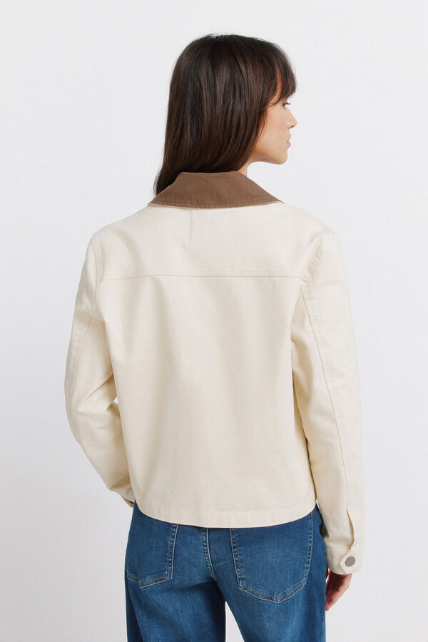 Springfield Chaqueta corta beige algod&oacute;n beige