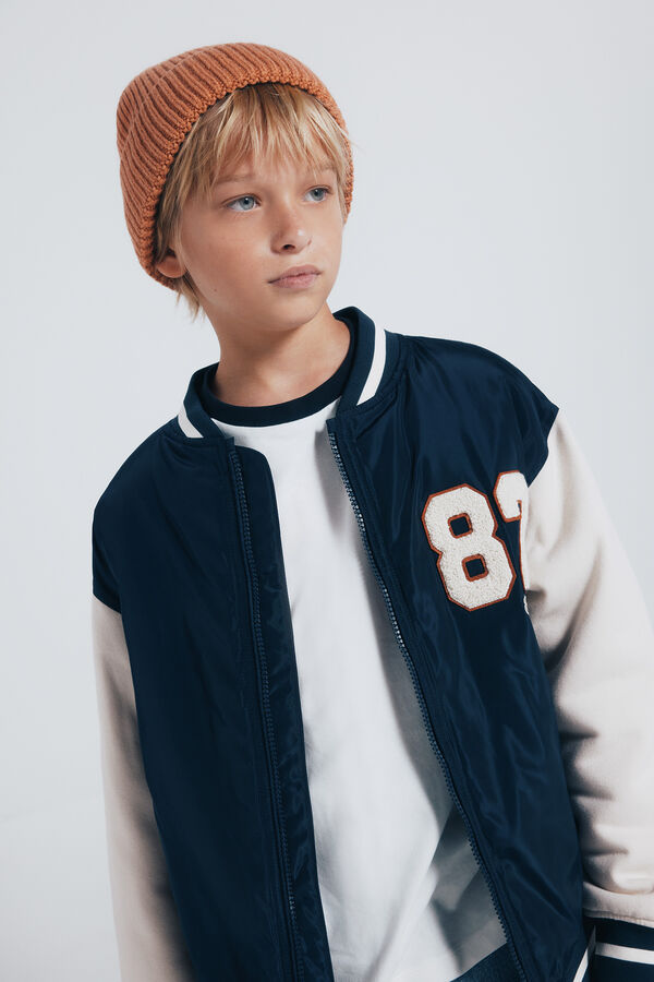 Springfield Kids Jaqueta de beisebol universit&aacute;ria masculina azul