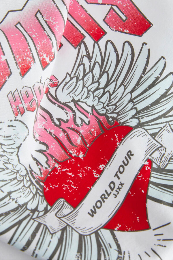 Jack & Jones Camiseta estampada com manga japonesa branco