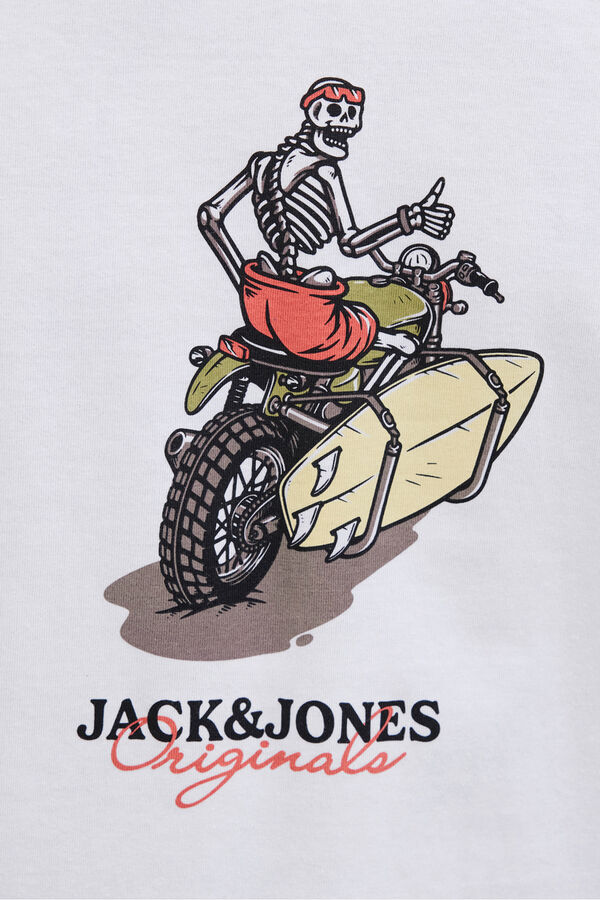Jack & Jones Camiseta regular fit estampada blanco