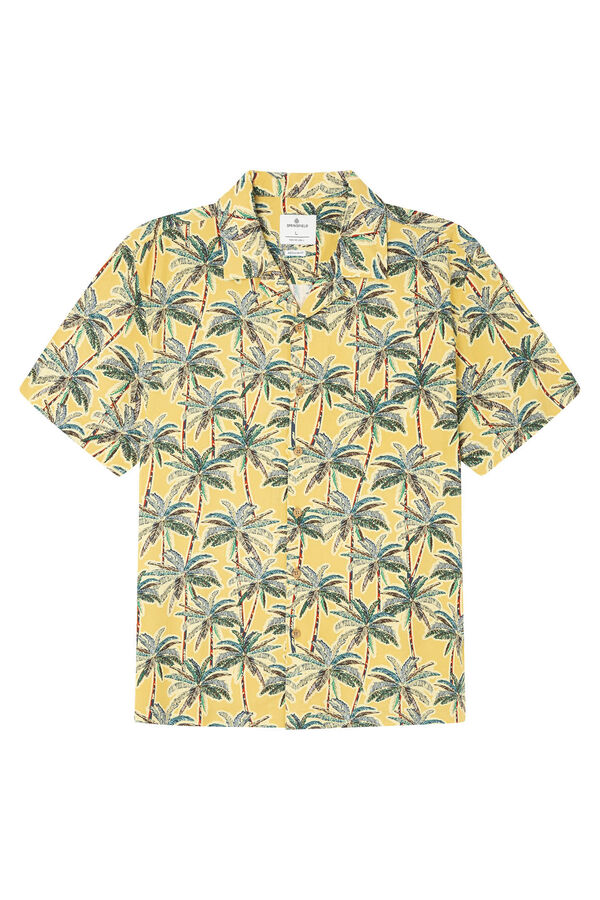 Springfield Camisa de manga curta de viscose estampado estampado