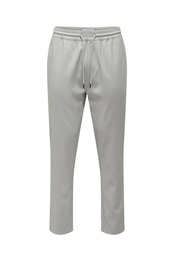 Only & Sons Cal&ccedil;as fluidas bainha ajustada cinzento