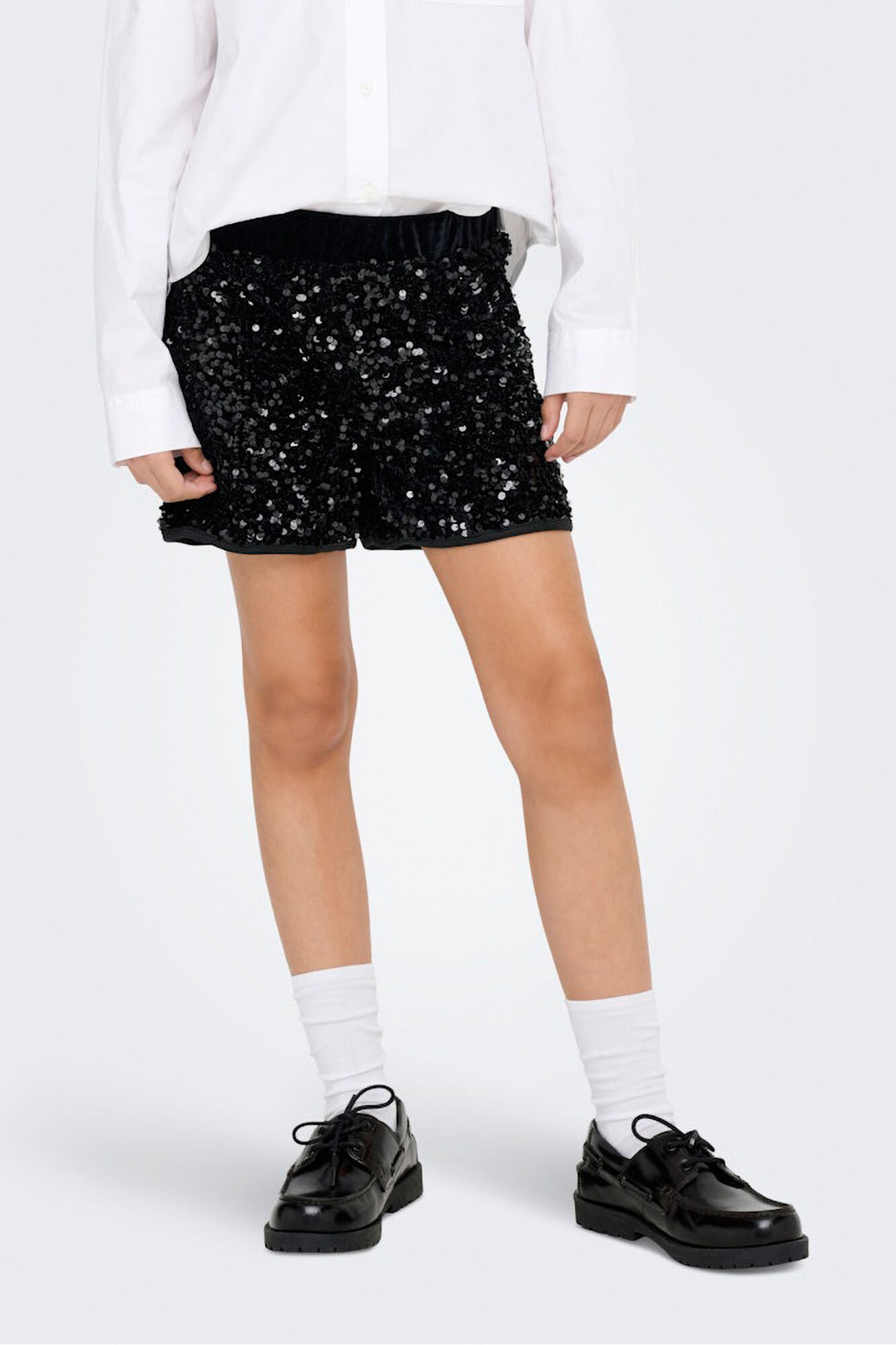 Only Girls Shorts de lentejuelas