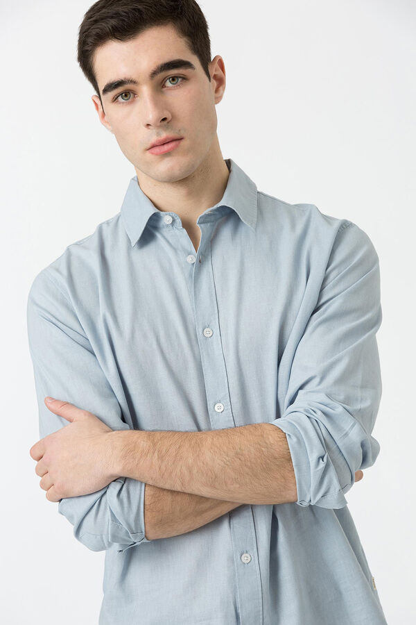 Tiffosi Camisa de lino azul